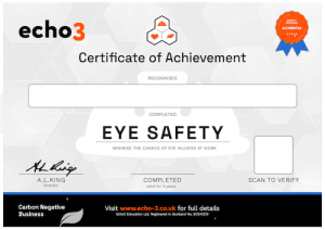 Echo3 EYE SAFETY Certificate