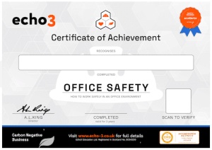 Echo3 OFFICE SAFETY Certificate