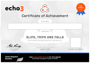 Echo3 SLIPS & TRIPS Certificate