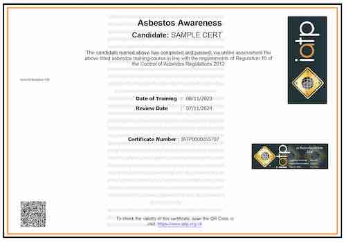 IAPT Echo3 Asbestos Certificate