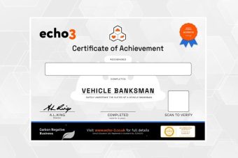 VEHICLE BANKSMAN CERTIFICATE