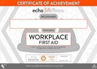 workplace first aid certificate